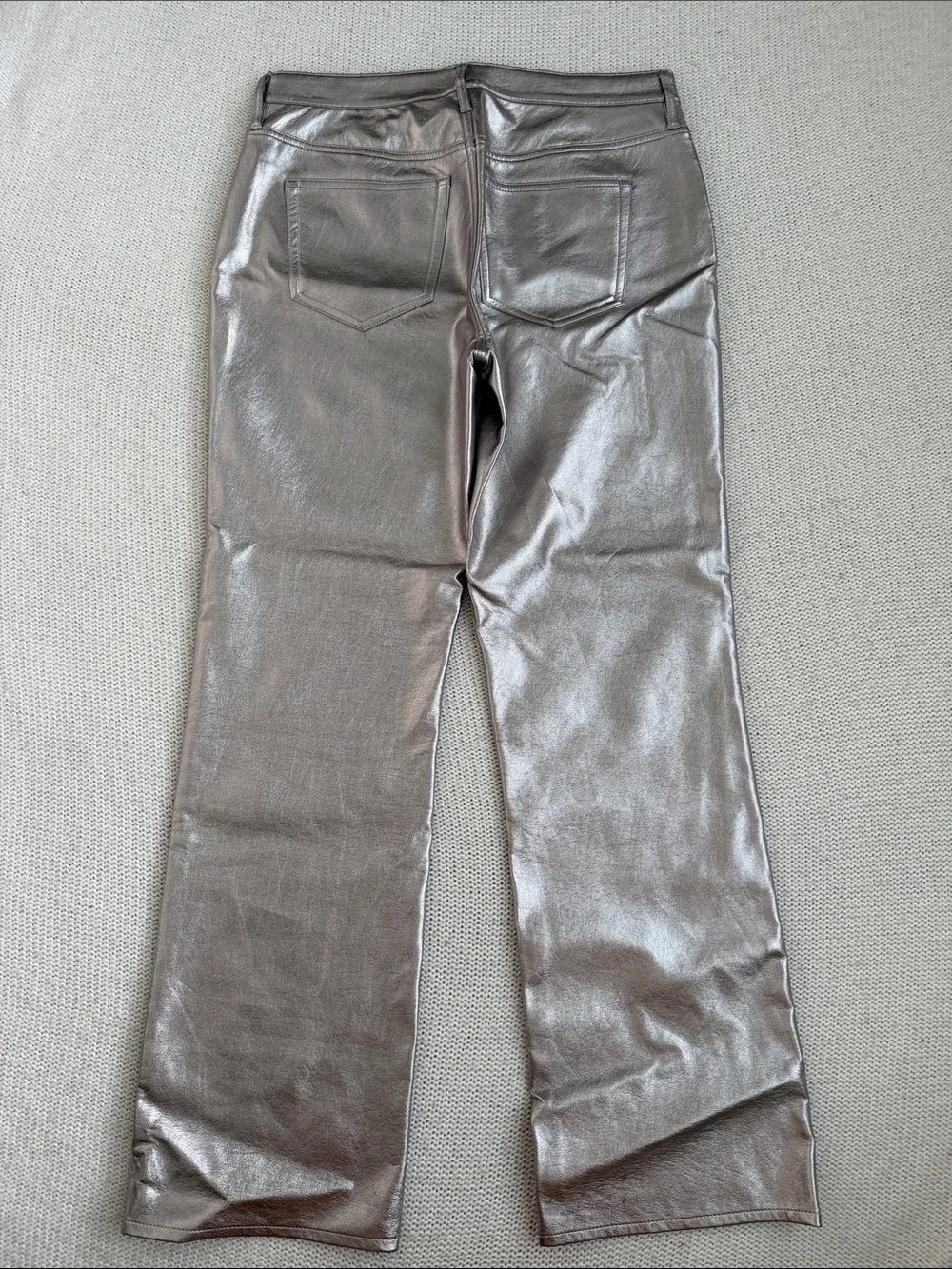J Crew Metallic Silver Straight Leg Pants Size 28